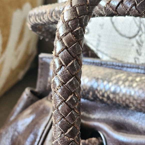 Badgley Mischka Brown Leather Handbag - Picture 11 of 11